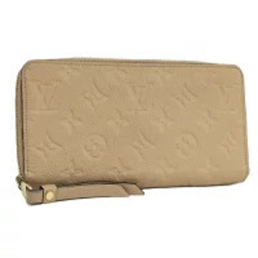 LOUIS VUITTON Zippy Wallet Round Zipper Long Monogram Empreinte Dune Brown
